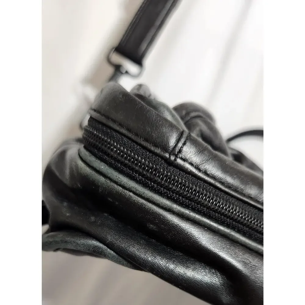 VTG TUMI Vintage Alpha Black Leather Laptop Bag Briefcase‎